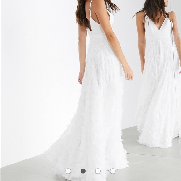knee length dresses for ladies Sophia White Lace Halter Gown main image 0